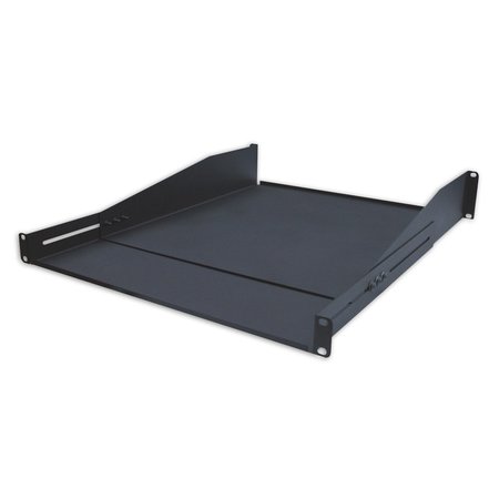 QUEST MFG Double-Sided Non-Vented Adjustable Shelf, 2U, 19" x 18"D, Black ES1219-0218